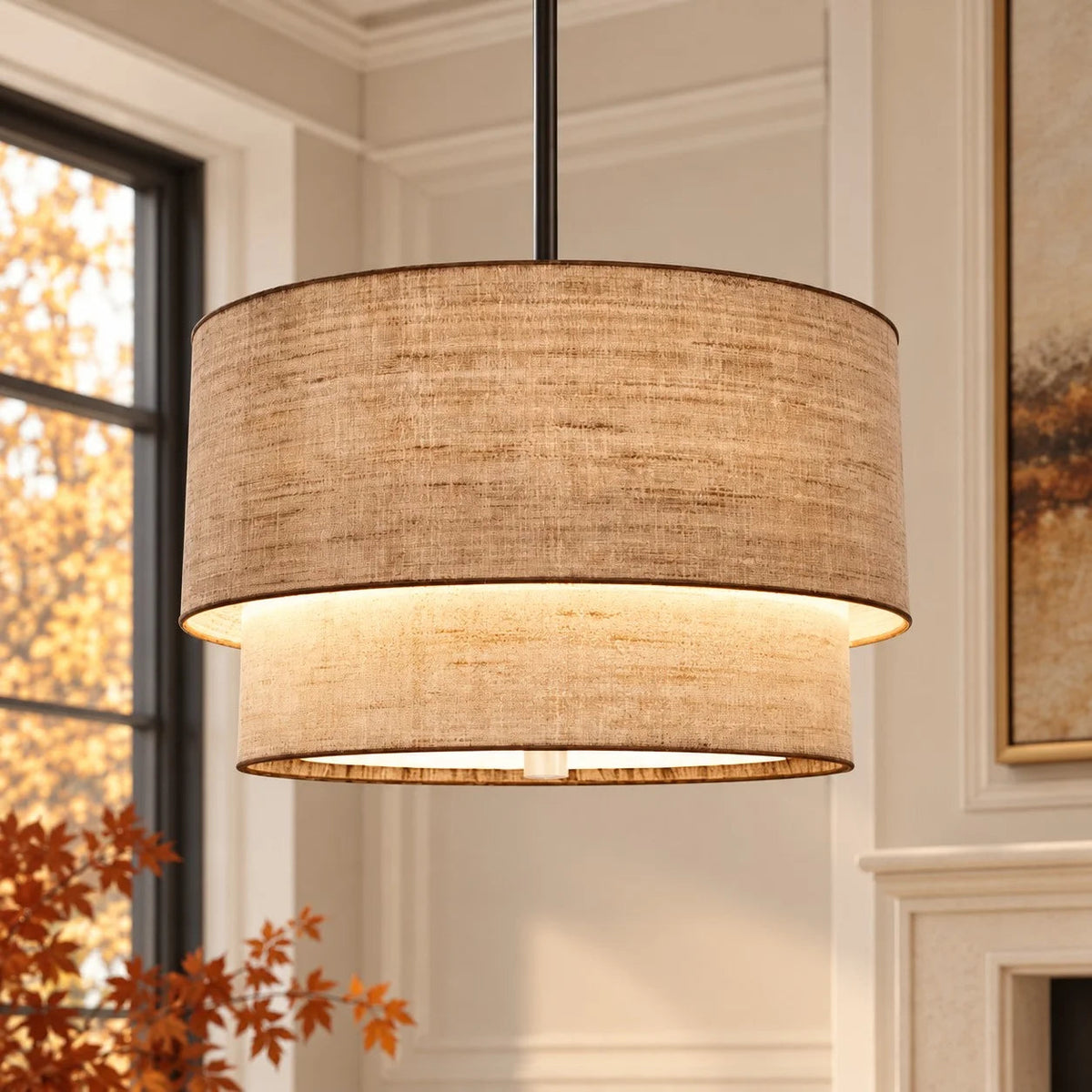 Double-shade pendant light