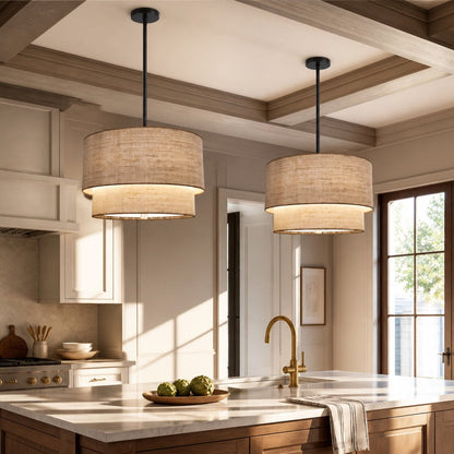 Double-shade pendant light