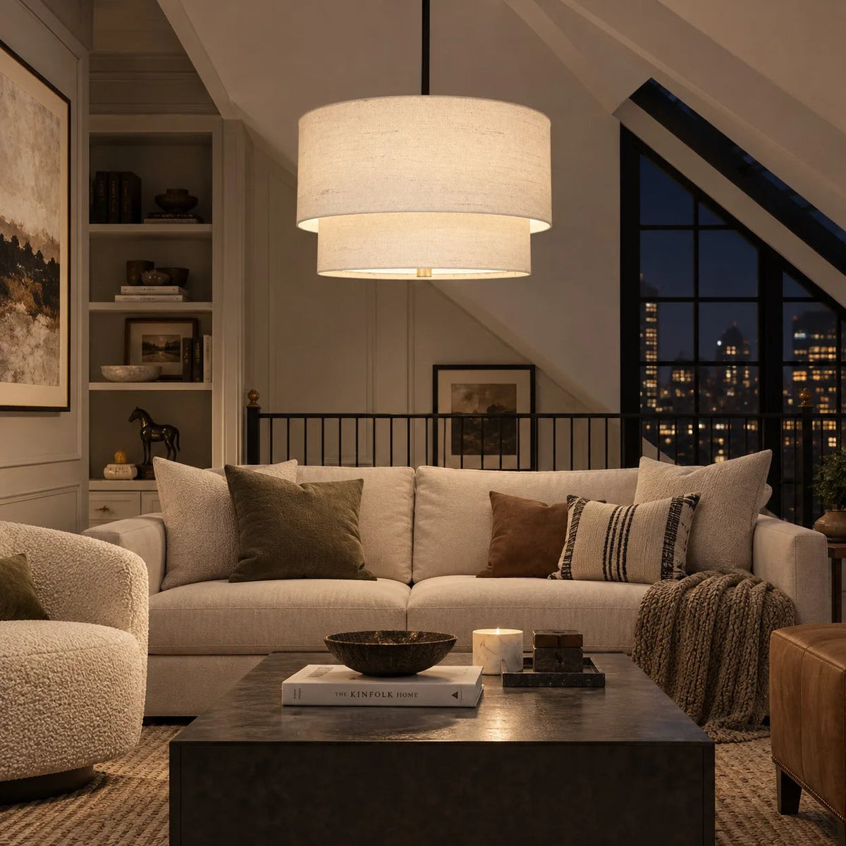 Double-shade pendant light