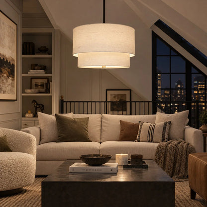 Double-shade pendant light