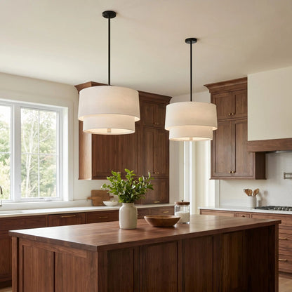 Double-shade pendant light