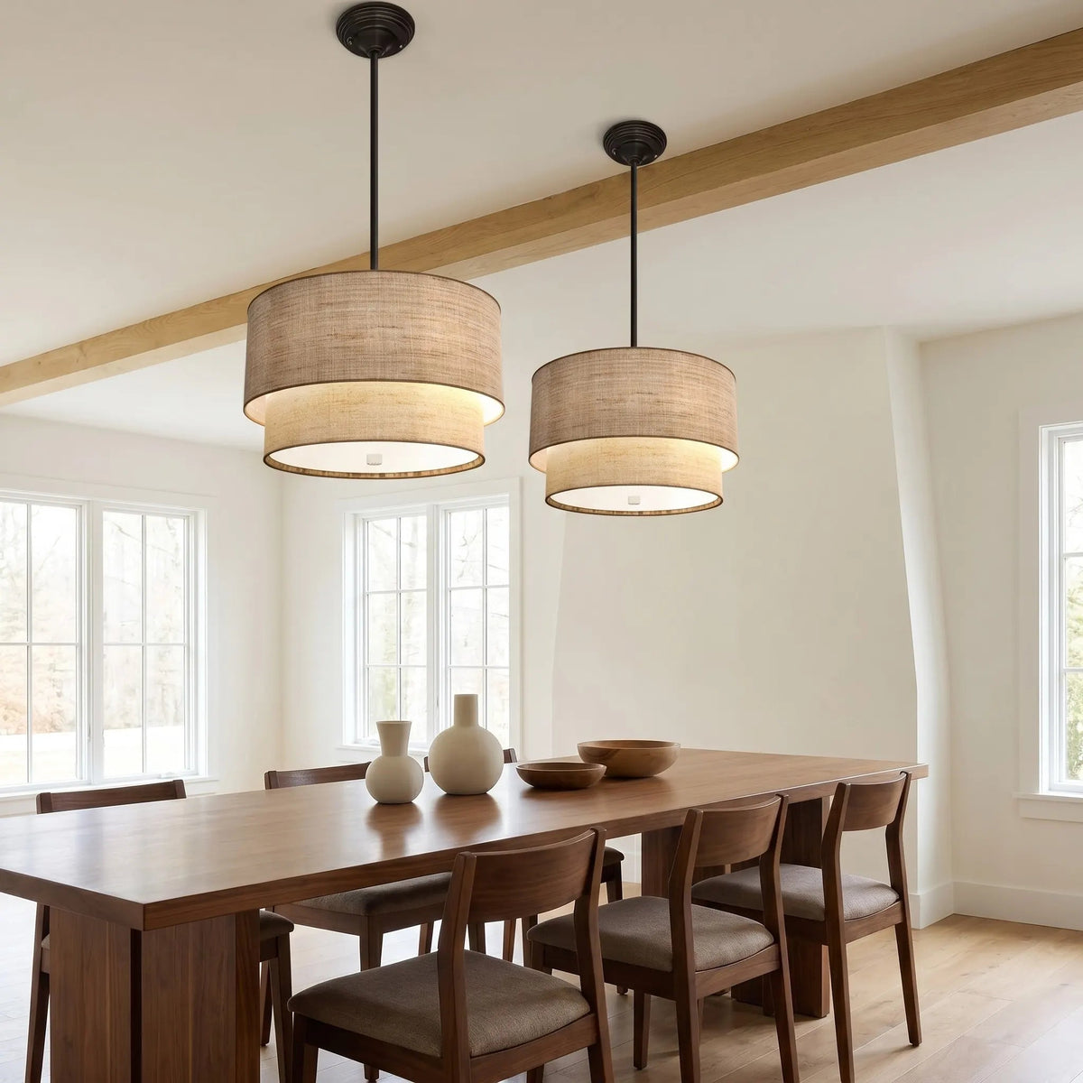 Double-shade pendant light