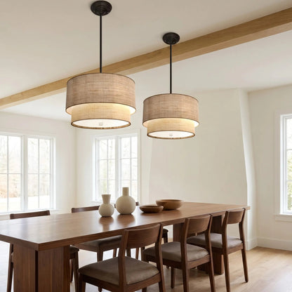 Double-shade pendant light