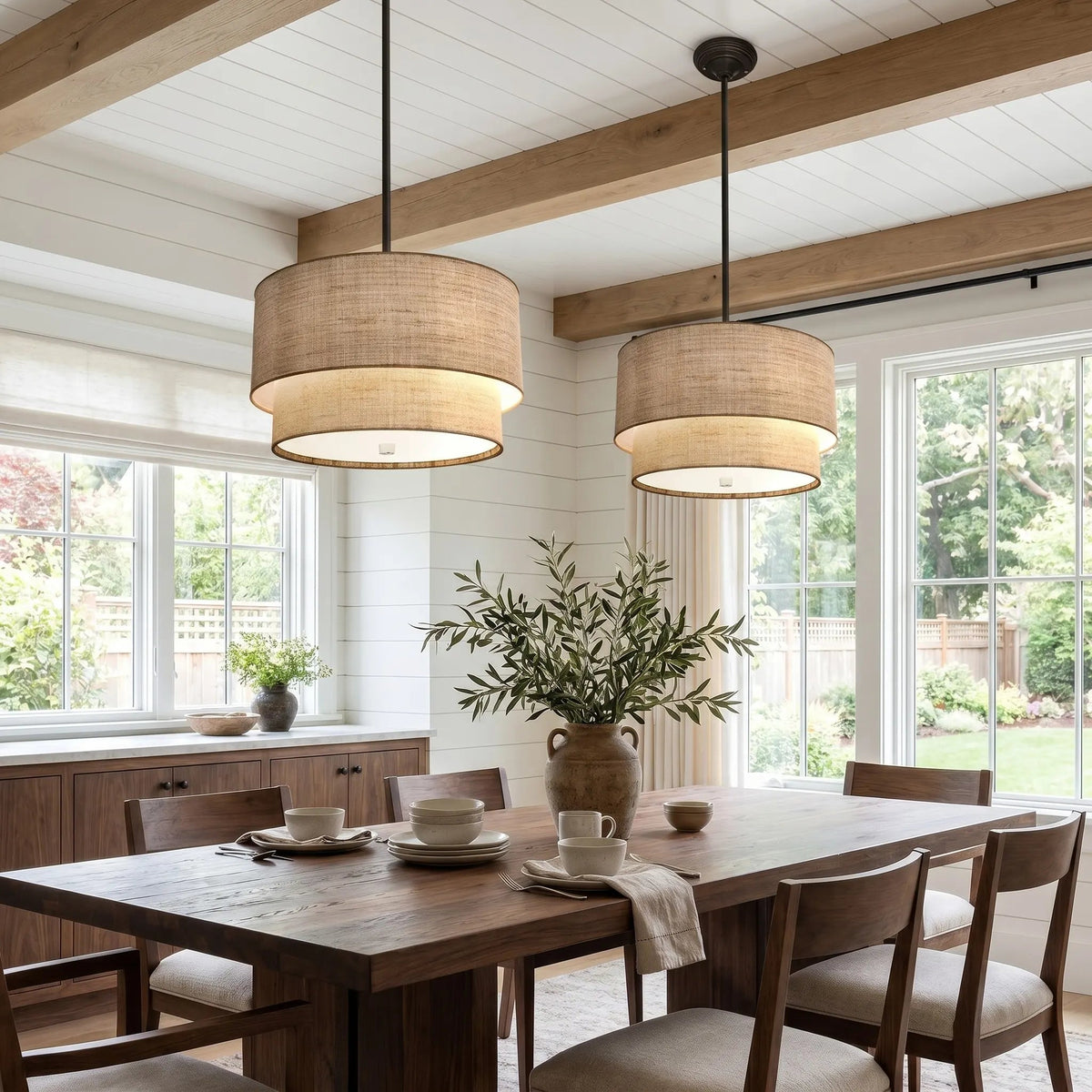 Double-shade pendant light