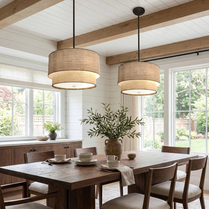 Double-shade pendant light
