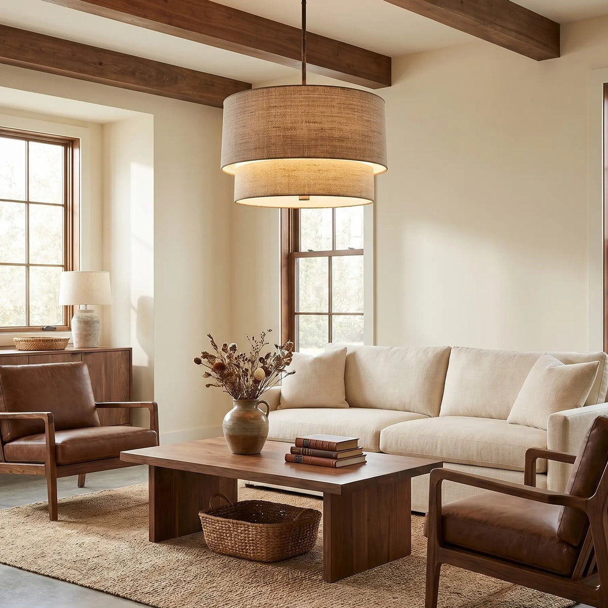 Double-shade pendant light