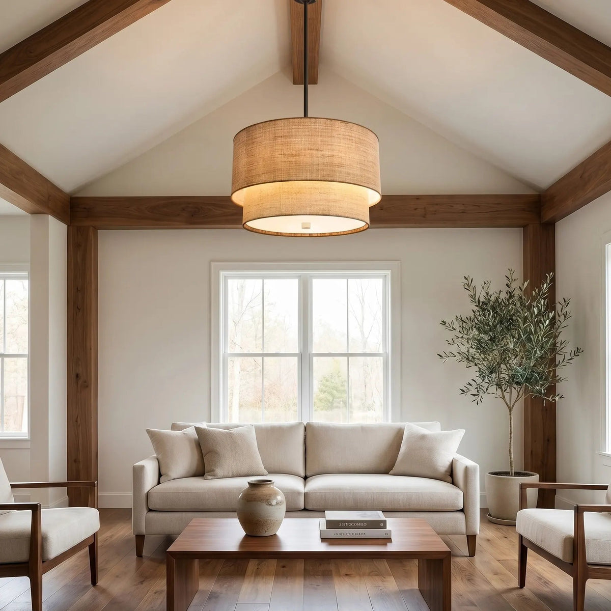 Double-shade pendant light
