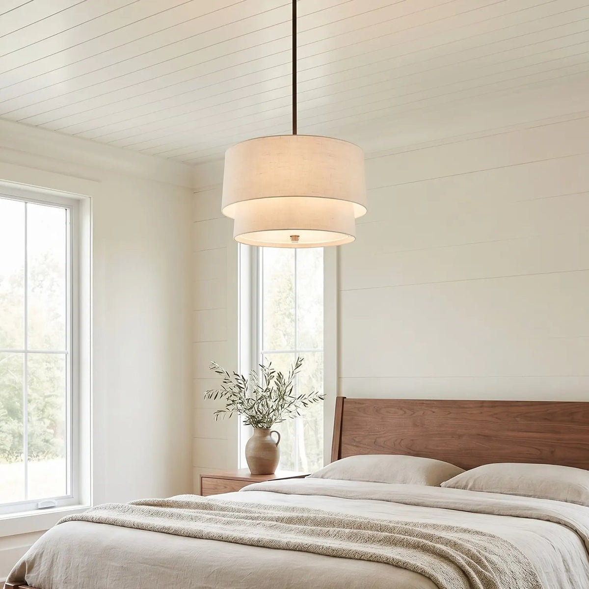 Double-shade pendant light