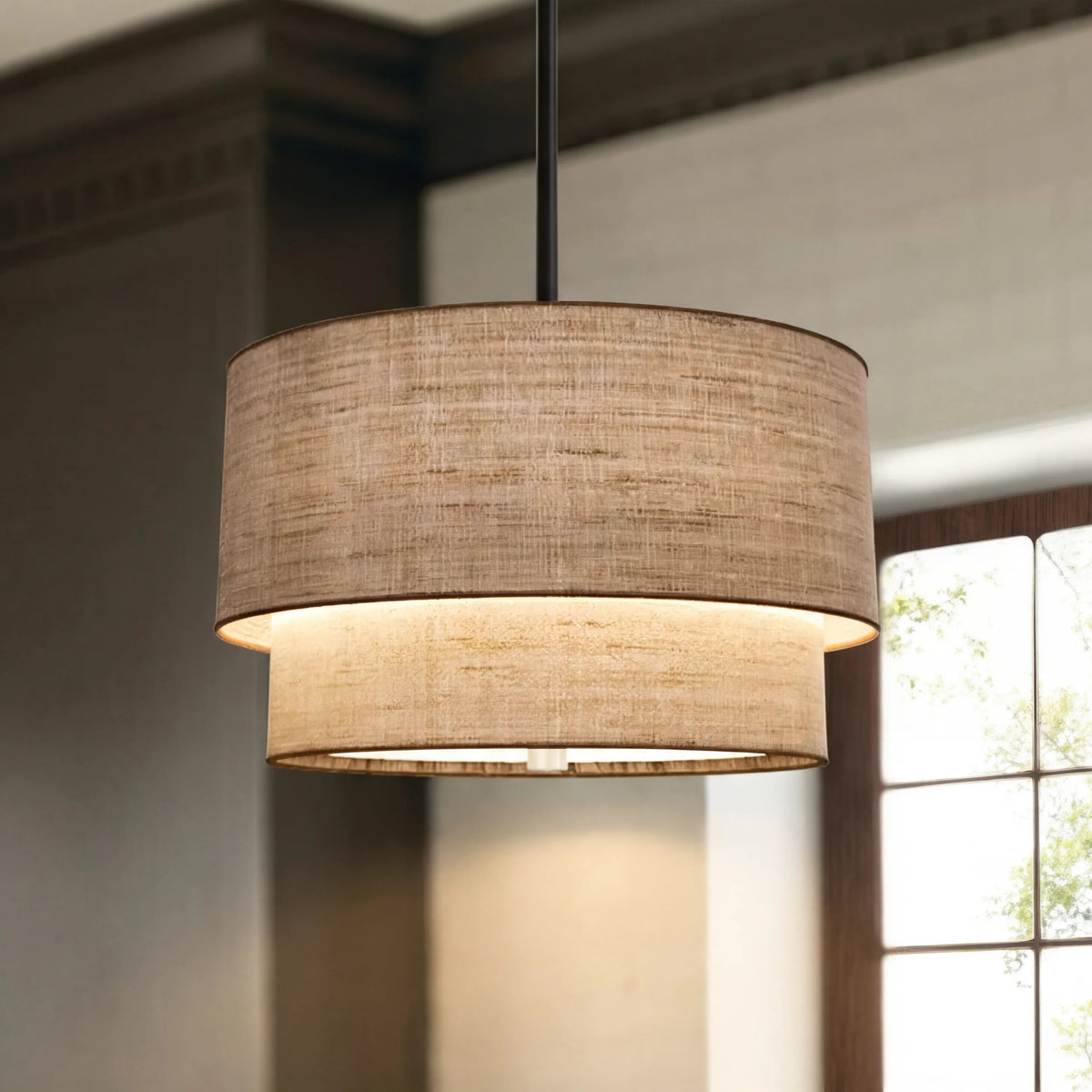 Double-shade pendant light