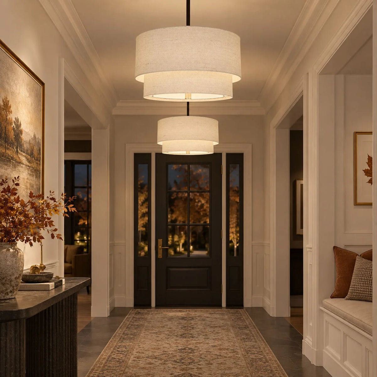 Double-shade pendant light