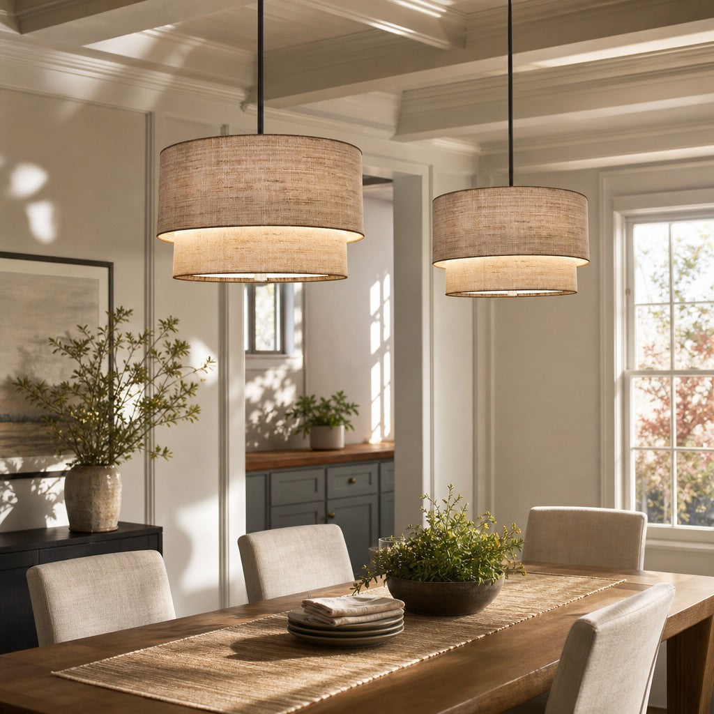 Double-shade pendant light