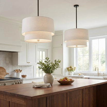 Double-shade pendant light