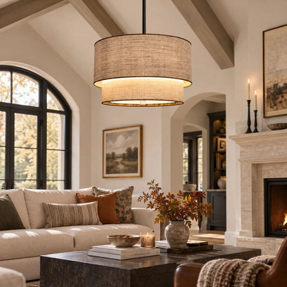 Double-shade pendant light
