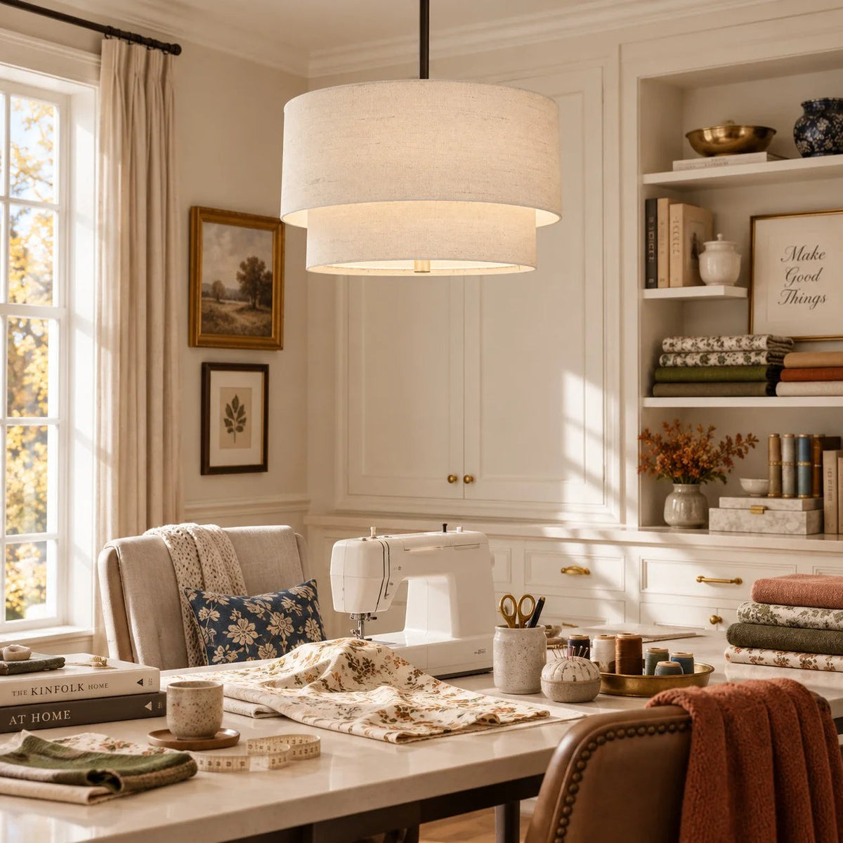 Double-shade pendant light