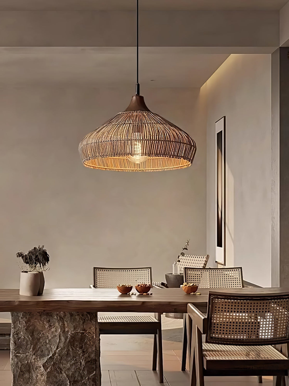 Rattan pendant lamp