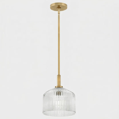 Lampe suspendue en verre cannelé