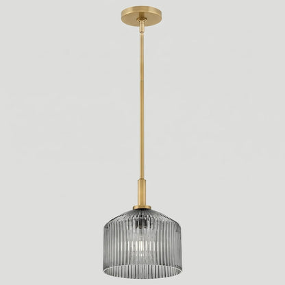 Lampe suspendue en verre cannelé