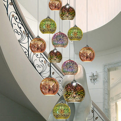 3D glass pendant lamp