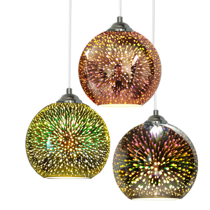 3D glass pendant lamp
