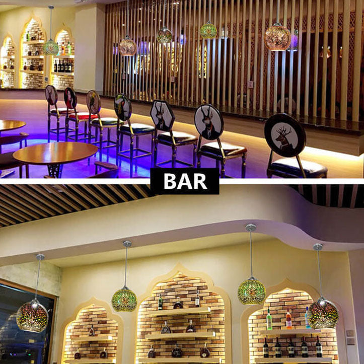 3D glass pendant lamp