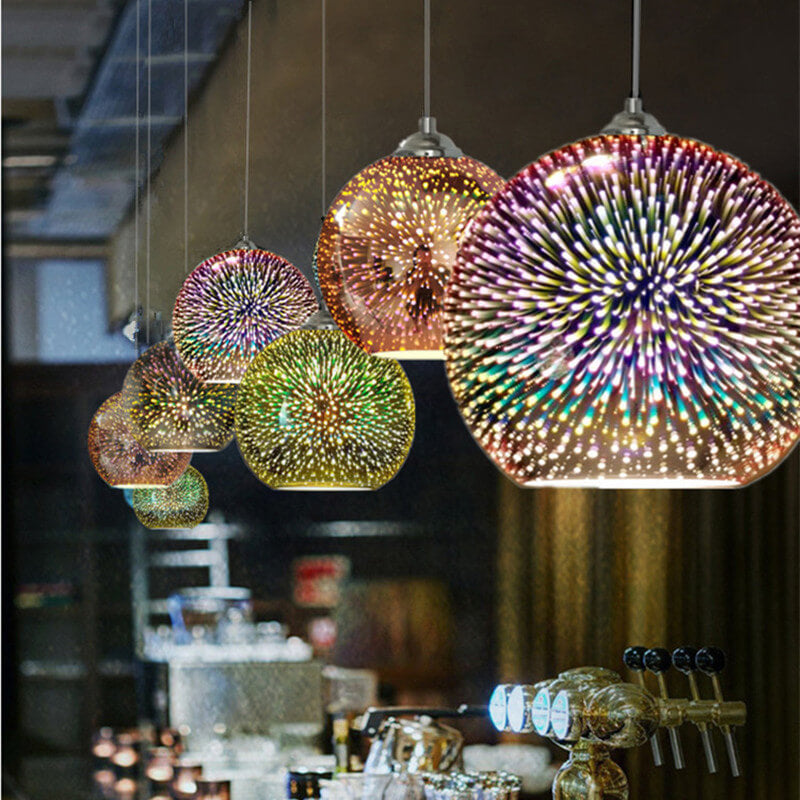 3D glass pendant lamp