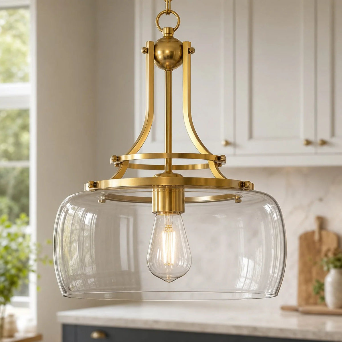 Lampa wisząca szklana klosz