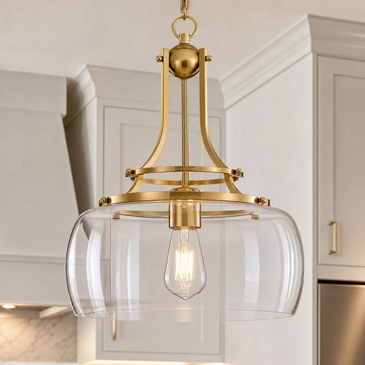 Lampa wisząca szklana klosz