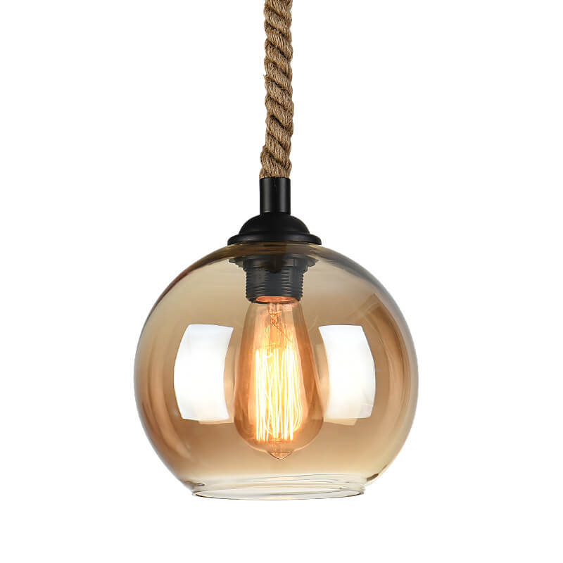 Lampe suspendue en forme de boule en verre