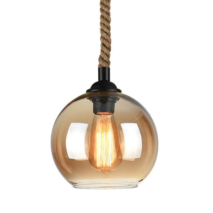 Lampe suspendue en forme de boule en verre