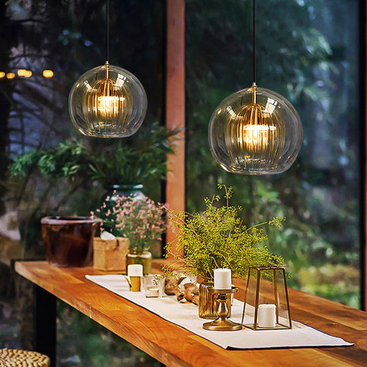 Suspension boule en verre