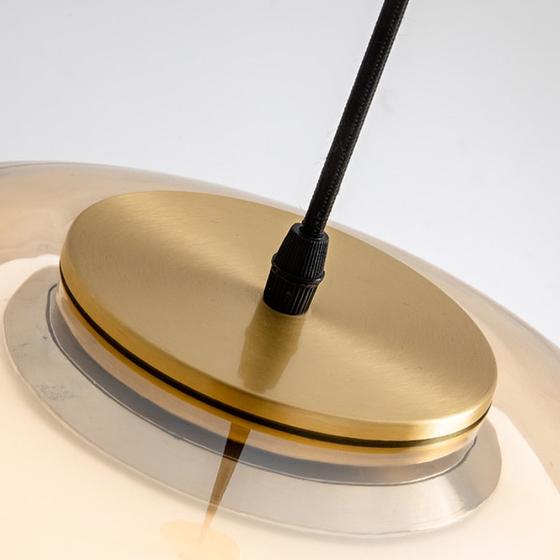 Glass globe pendant lamp