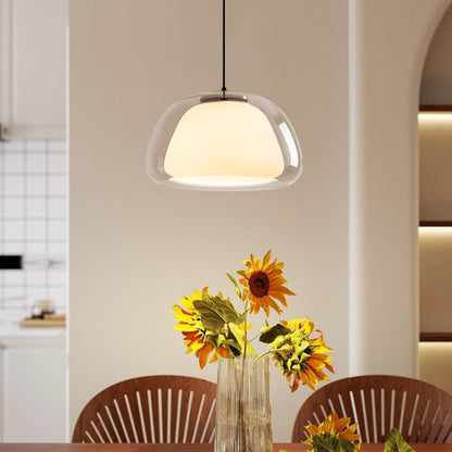Glass globe pendant lamp