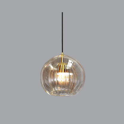 Skleněná kulová závěsná lampa