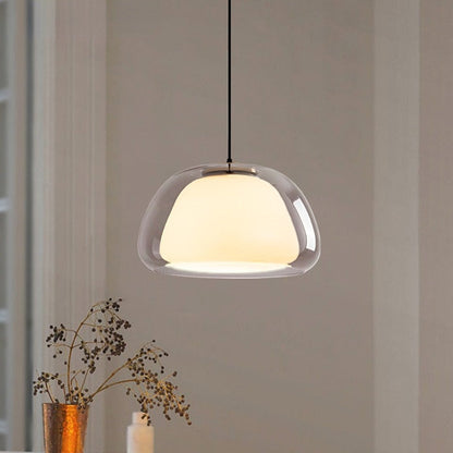 Glass globe pendant lamp