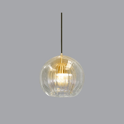 Skleněná kulová závěsná lampa