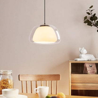 Glass globe pendant lamp