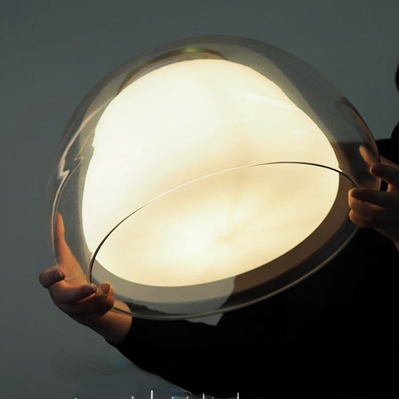 Glass globe pendant lamp