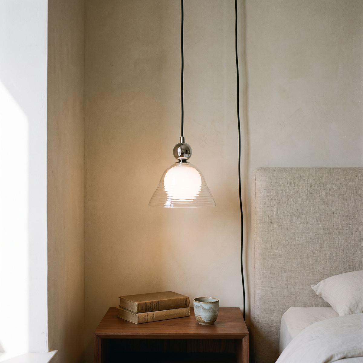 Lampa wisząca szklana kula