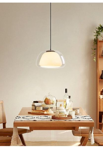 Glass globe pendant lamp