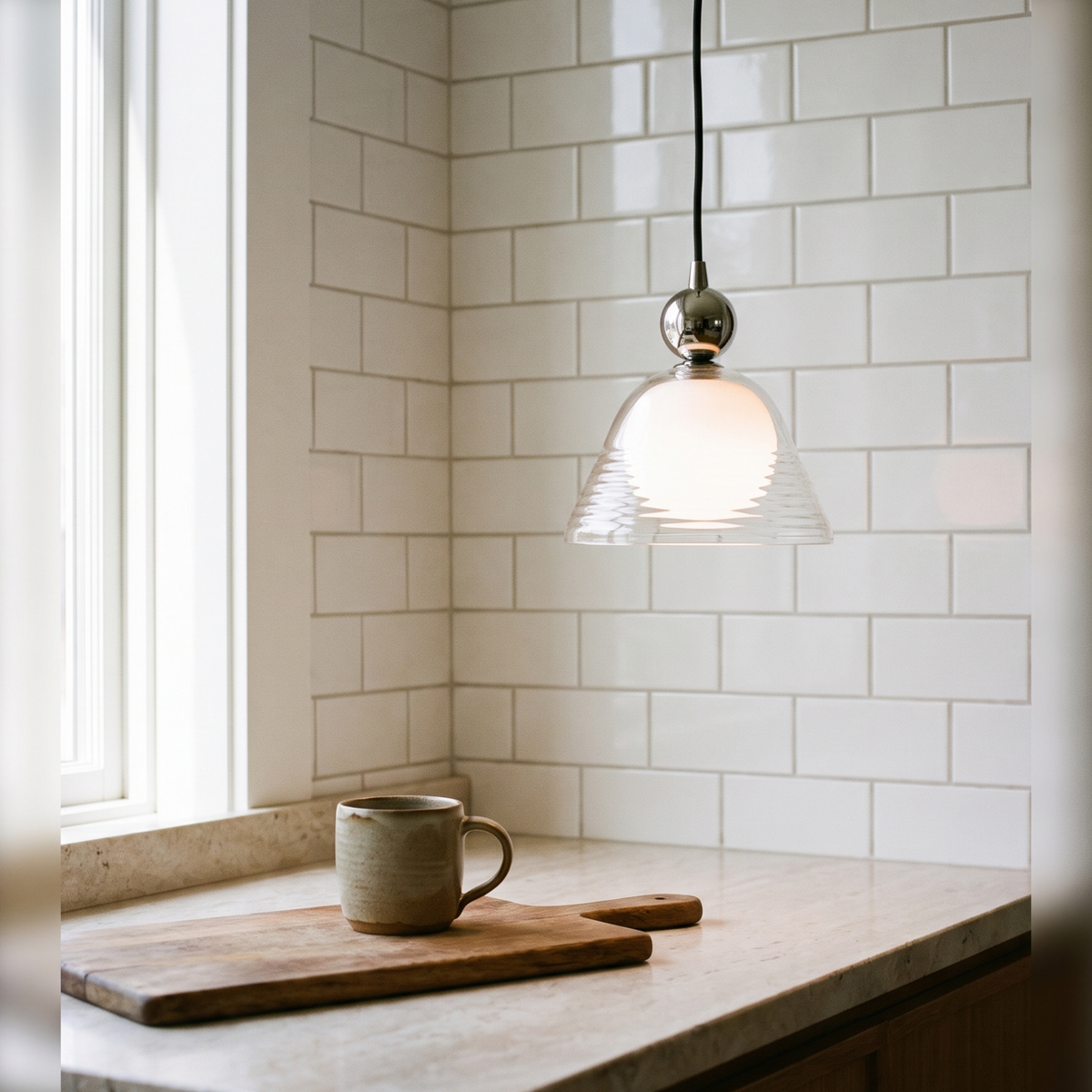 Lampa wisząca szklana kula