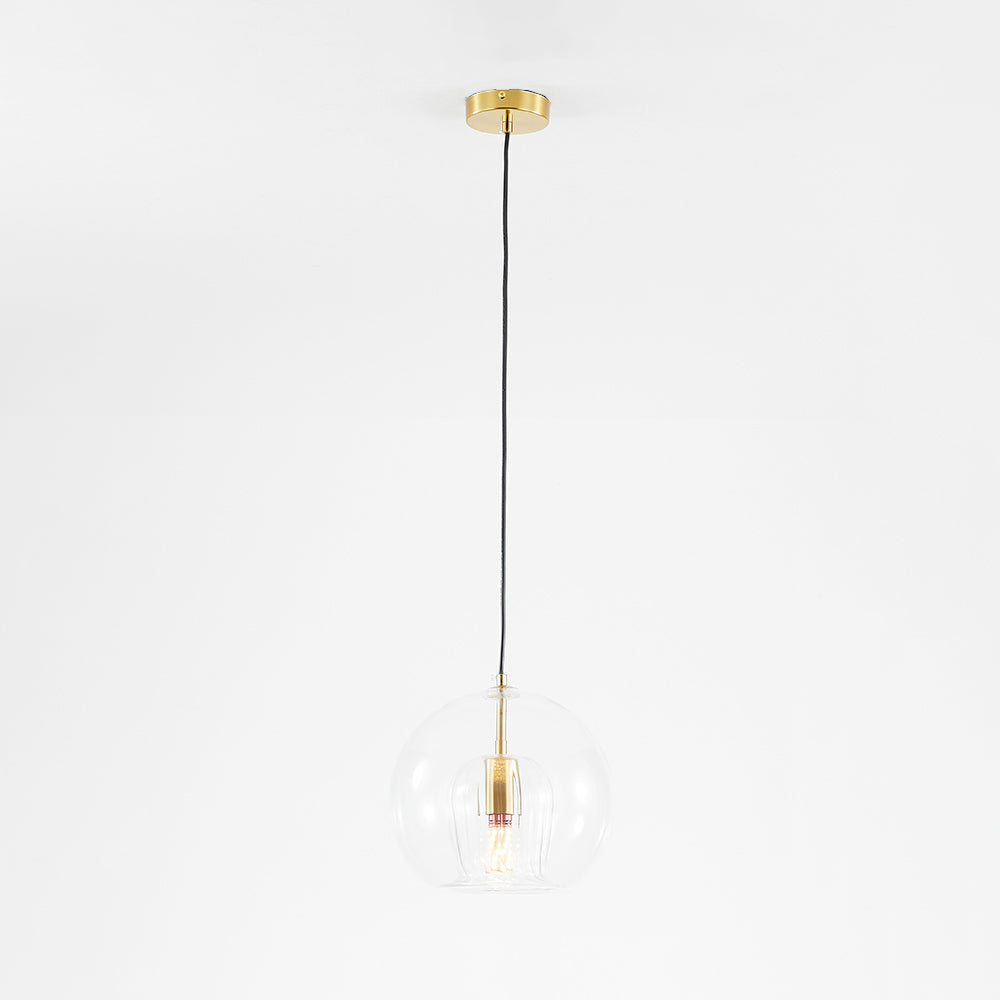 Skleněná kulová závěsná lampa