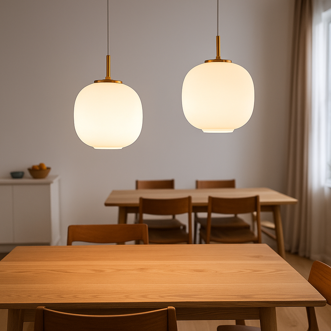 Závěsná lampa se skleněným stínidlem