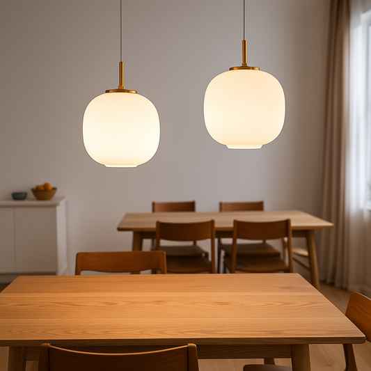 Lampe suspendue avec abat-jour en verre