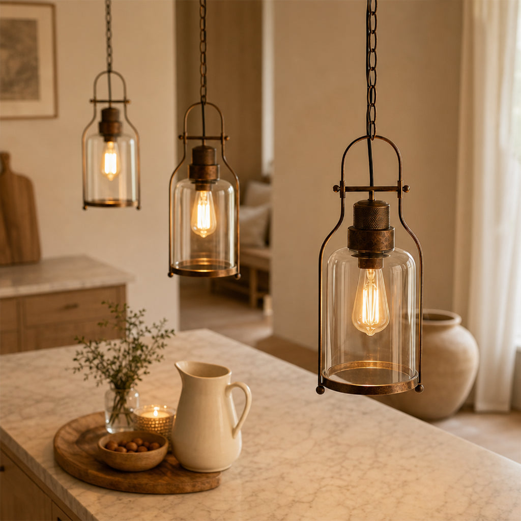 Lampa wisząca szklany klosz