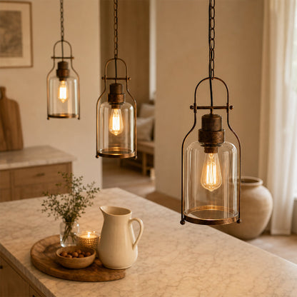 Lampa wisząca szklany klosz