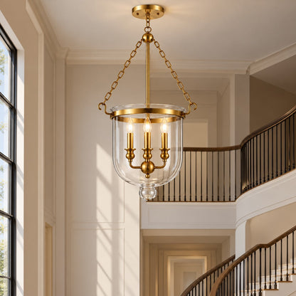 Pendant light with glass shade