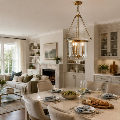 Pendant light with glass shade