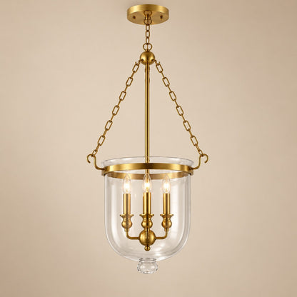 Pendant light with glass shade