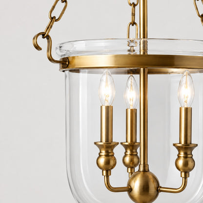Pendant light with glass shade