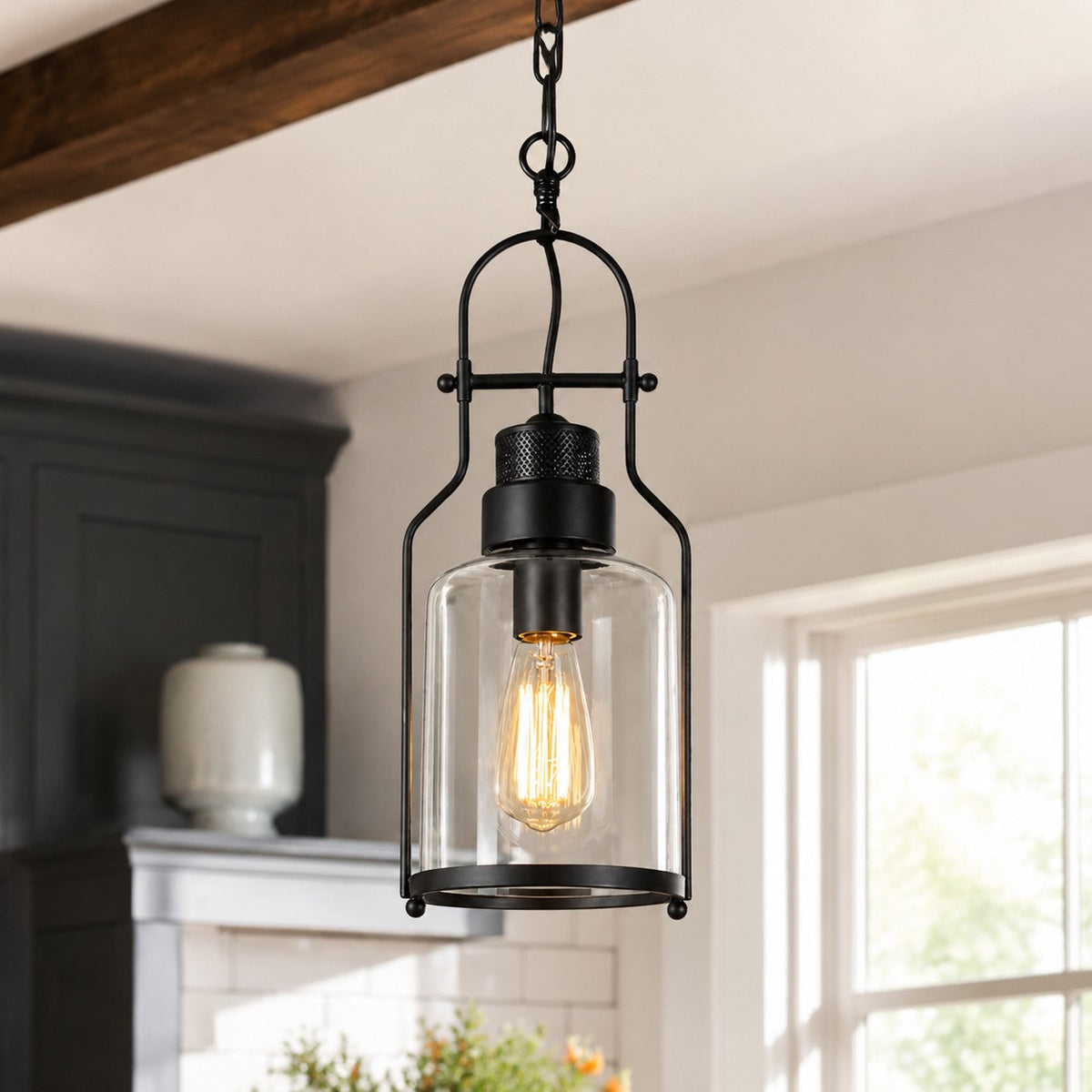 Lampa wisząca szklany klosz